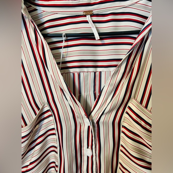 ❌SOLD❌ 636- Free People Mad About You Striped Button up - Picture 6 of 6